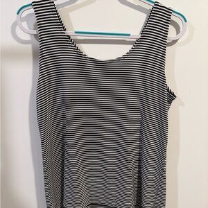 Chico's Black and White Striped Tank Top